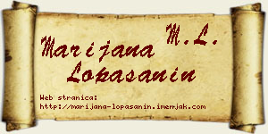 Marijana Lopašanin vizit kartica
